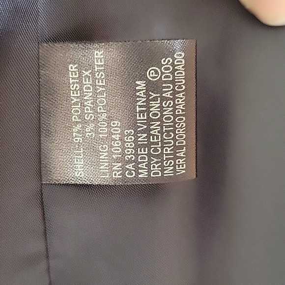 Tahari Tuxedo Style Blazer Navy Blue and White - Picture 10 of 12